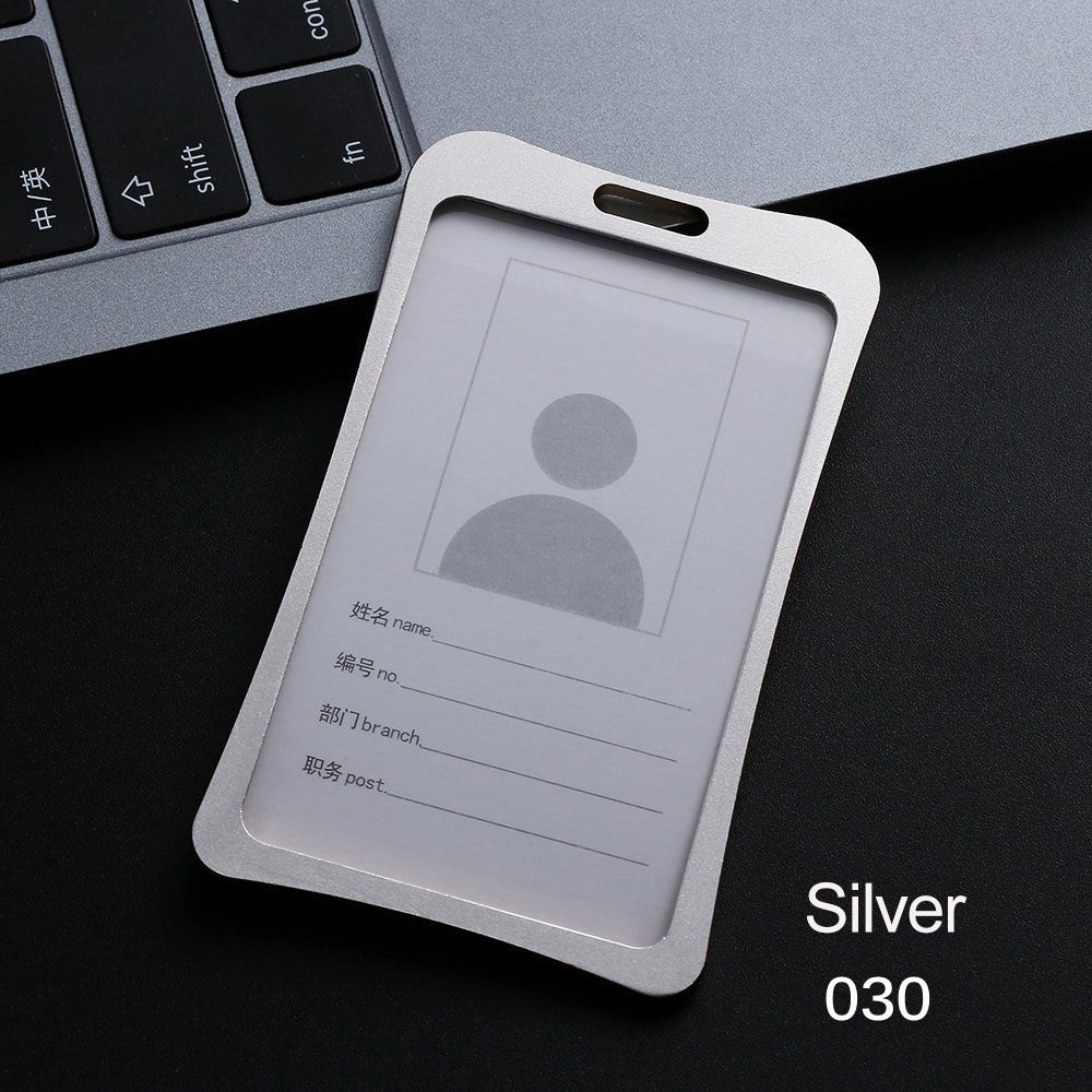 1pc Aluminum Alloy Business Work Card ID Badge Lanyard Holder Hot Vertical Metal Office School Supplies