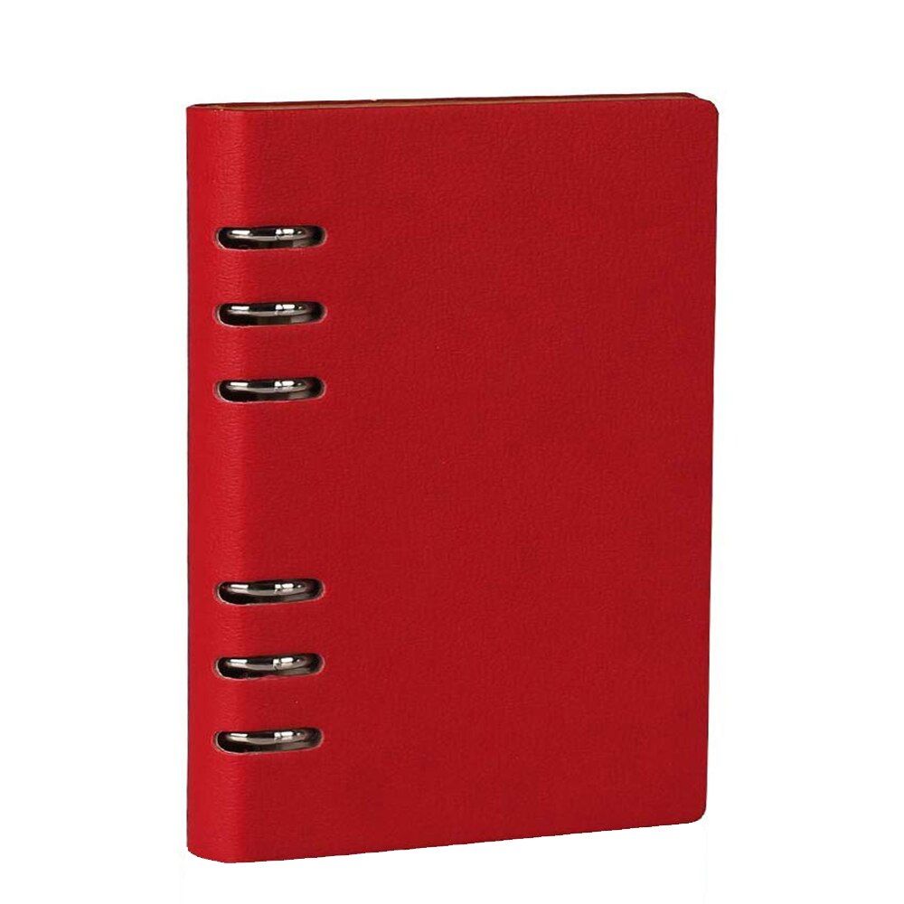 A6/A5/B5 Classic Refillable Planner Notebook Loose Pocket Leather 6 Holes Ring Binder Journal Hard Cover Diary Business Notebook
