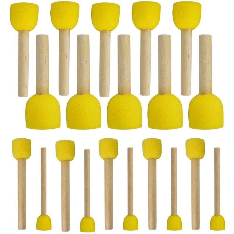 48-Piece Round Sponge Brush Set-Children's Painting Tools-Sponge Painting Stippler Set 4 Sizes of DIY Painting Tools