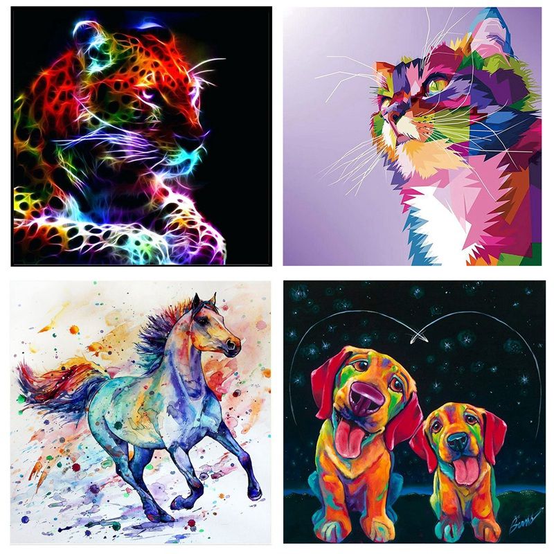 DIY 5D Diamond Painting By Number Kits for Adults Kids, Round Full Drill Crystal Rhinestone Diamond Embroidery Paintings