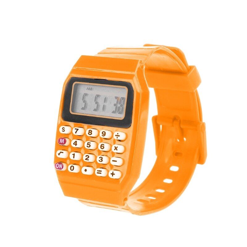 Children Electronic Calculator Silicone Date Multi-Purpose Keypad Wrist Watch 667C