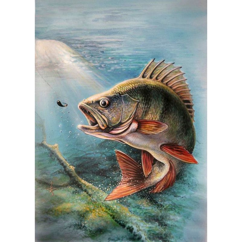 Diamond Painting Cross Stitch Animal Fish Full Round Diamond Embroidery Picture Rhinestone