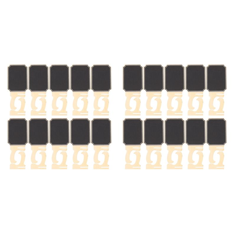 40x Mini Chalkboards with Support Easels Stand,Place Cards Small Rectangle Little Wood Blackboard