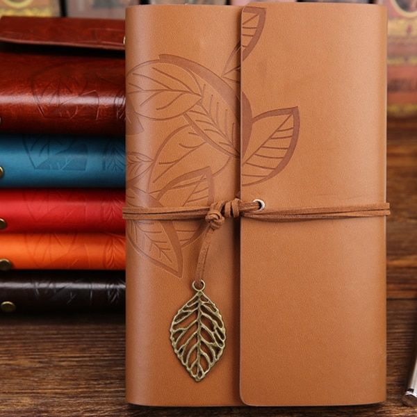 Vintage Notebook Diary Notepad PU Leather Spiral Literature Note Book Paper Replaceable Journal Planners School Stationery Gift(null)