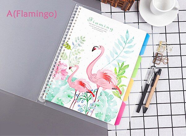 CXZY A5/B5/A4 Flamingo detachable spiral loose leaf Notebook paper sketchbook travel journal filofax Planner bullet agenda 4B826