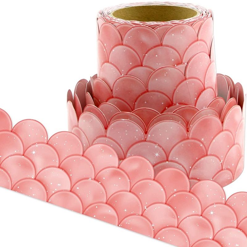 20M Ombre Scallops Bulletin Board Borders Rainbow Straight Borders Classroom or Home School Decoration
