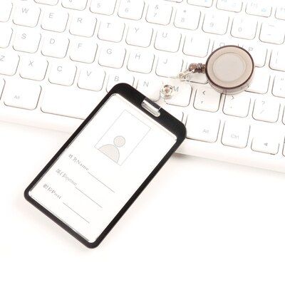 1 Set Badge Holder ID Card Holder with Lanyard Plastic Badge Clip for Offices ID Holders Office Accessories