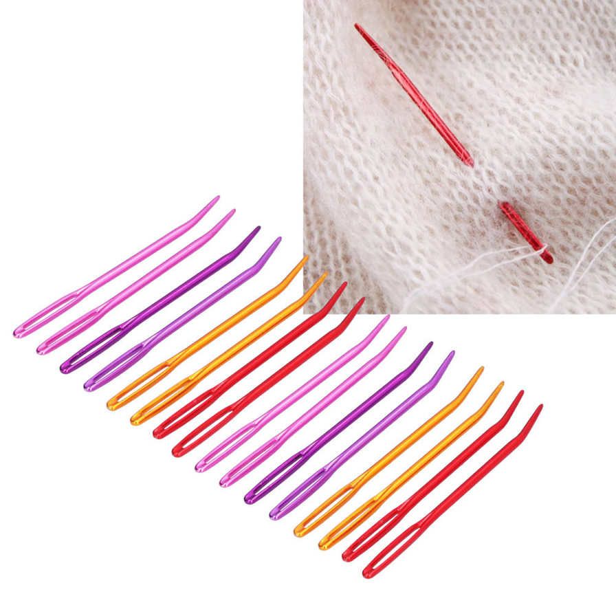 16pcs Tapestry Needles Big Eye Bent Tip Knitting with Storage Boxes for Sewing