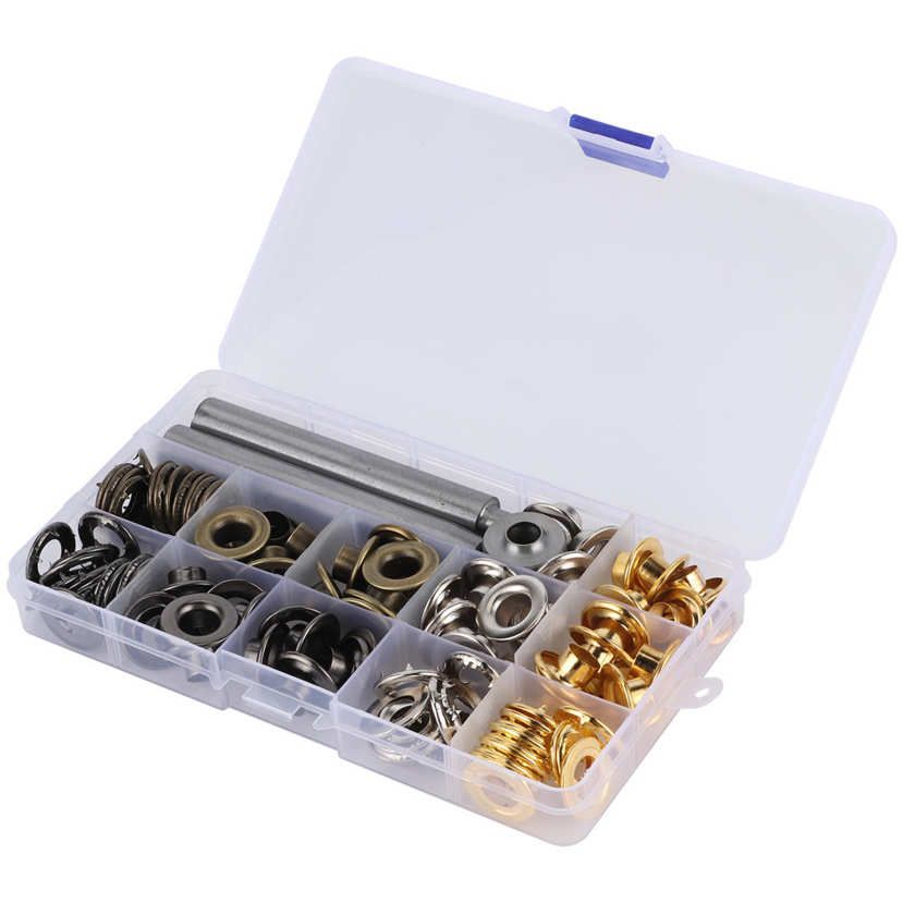 Grommet Tool Kit 4-Color 5-Claw Eyelet Button with Hand Set Clothes Decoration 9.5mm