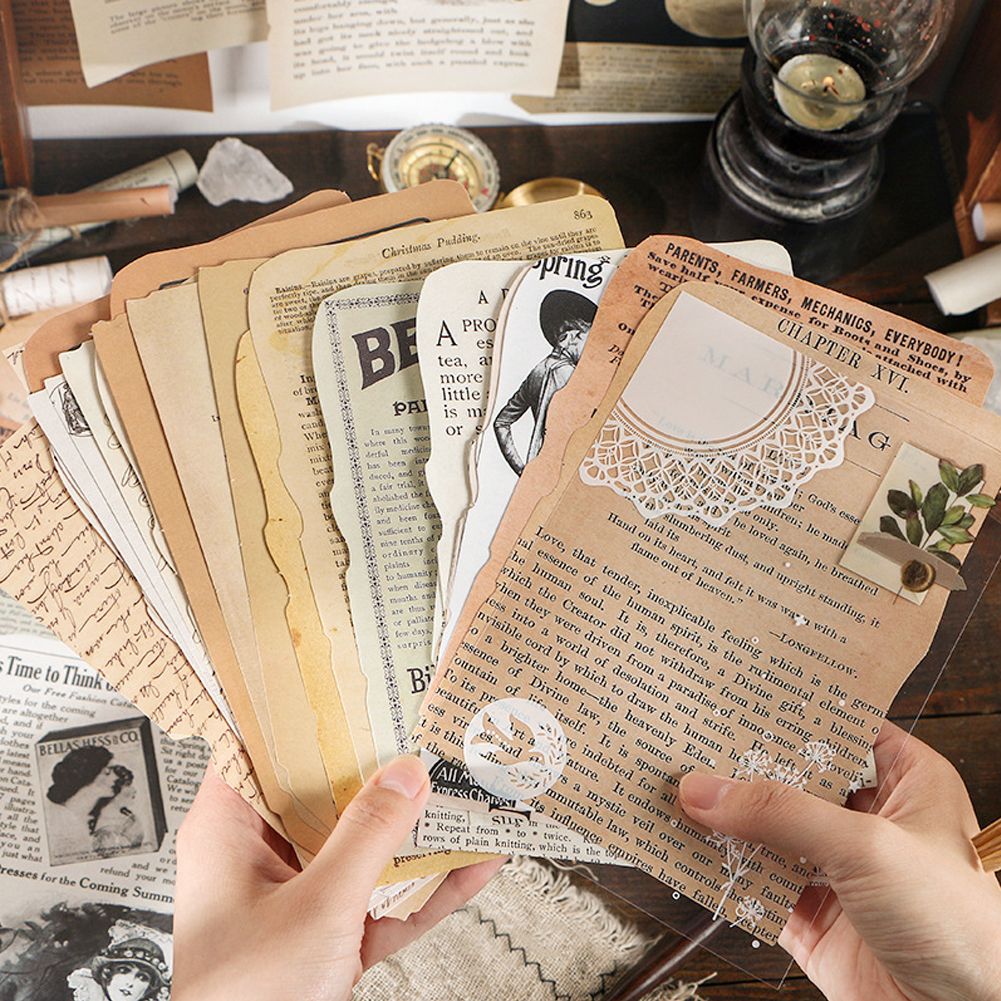 25 Sheets Vintage Paper Set DIY Journal Scrapbooking Decorative Stickers Stick Label Diary Stationery Album Vintage Stickers