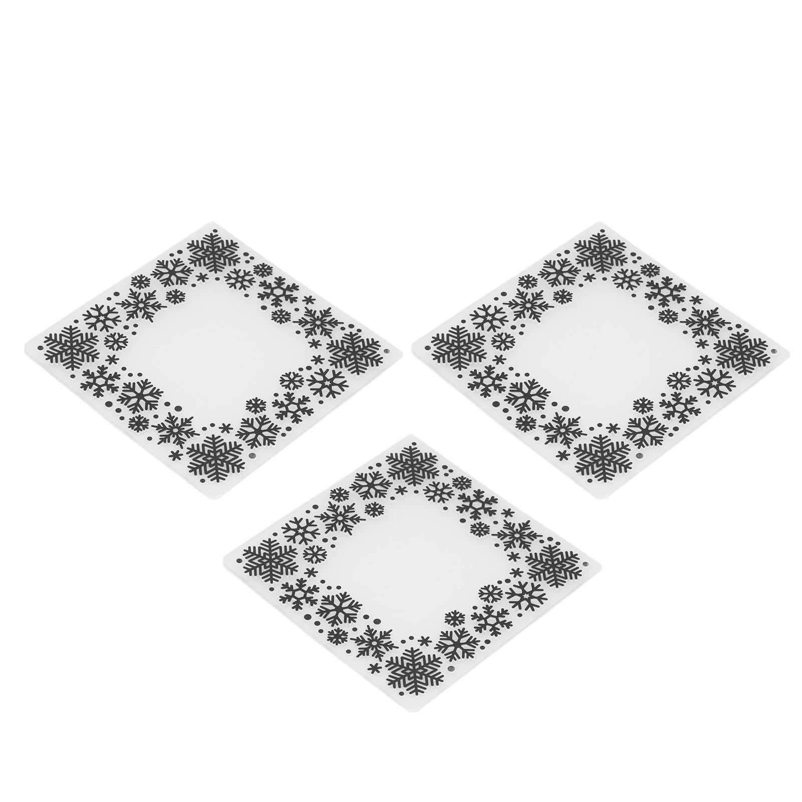 3Pcs Embossing Template Snowflake Pattern Relief Design DIY Craft Molds