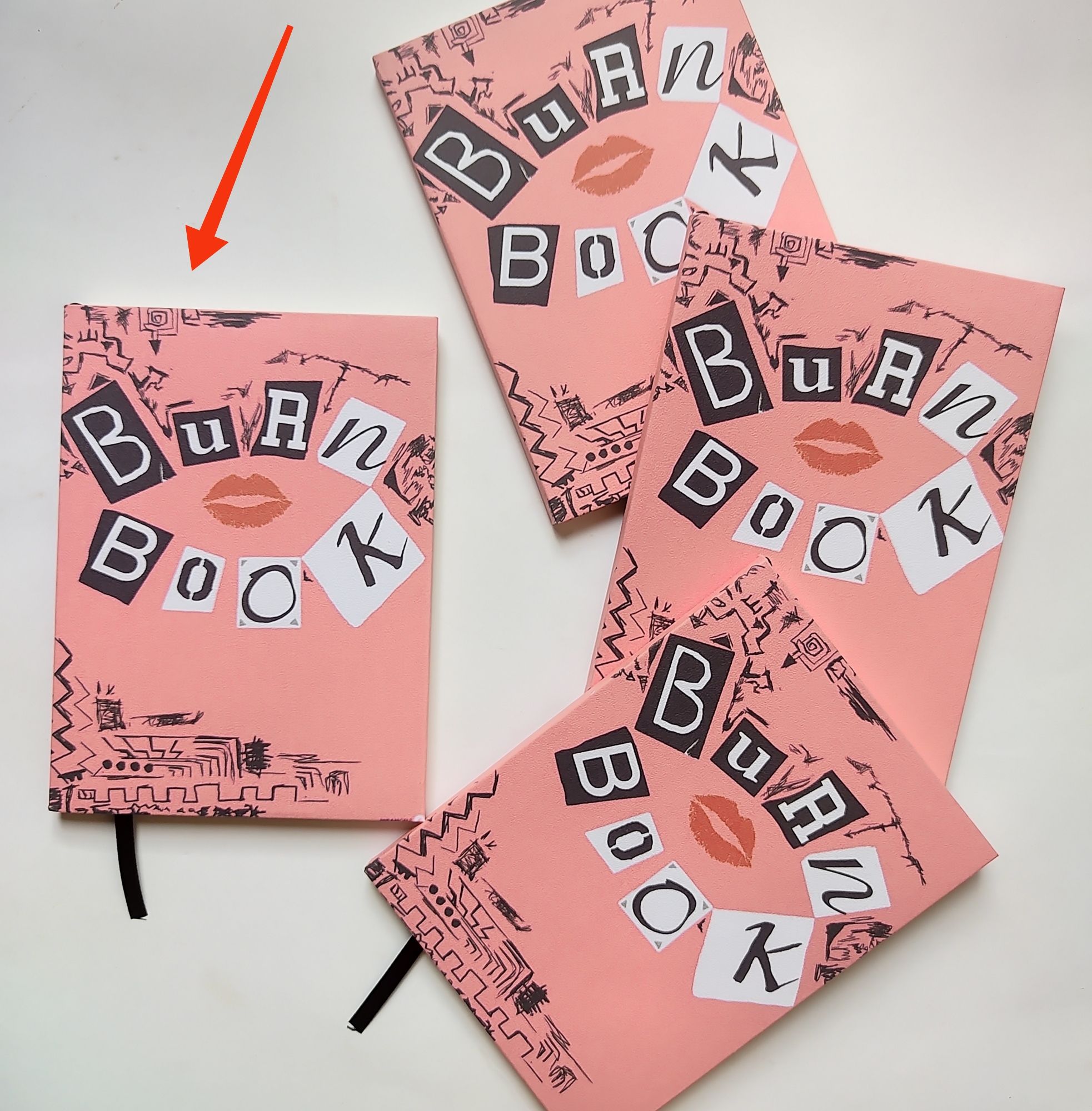 Burn Book blank page Notebook for journaling/art/writing (7.5"/5.5" size)