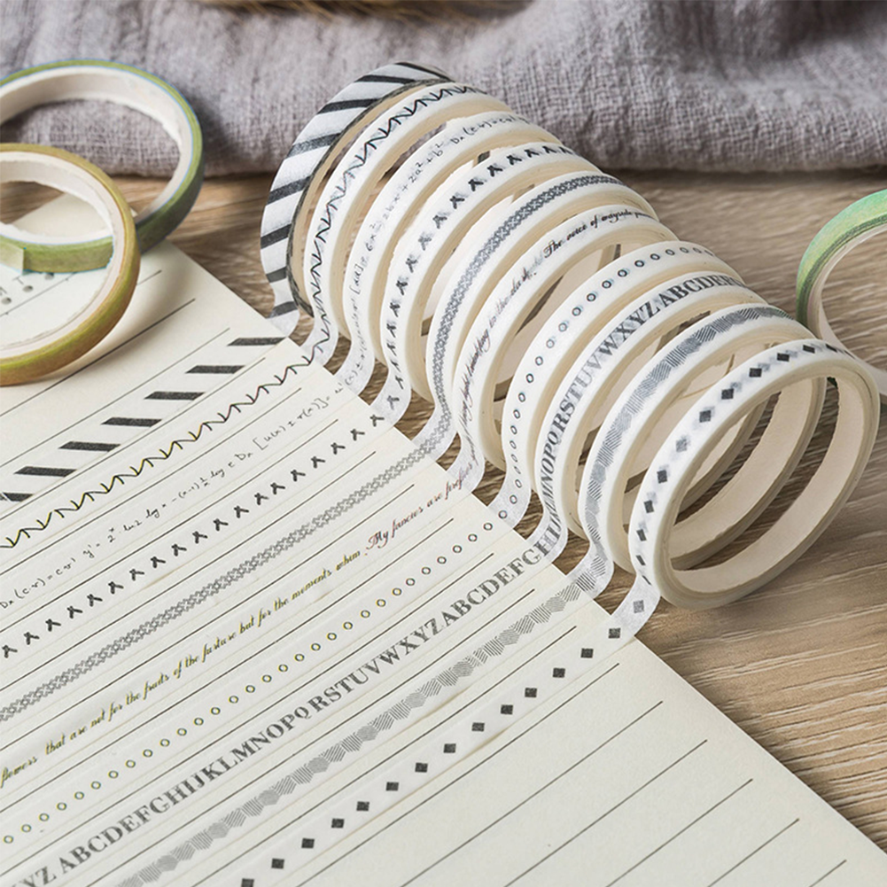 10Pcs/Set 5mm Fantastic Colorful Masking Tape Diary Scrapbooking DIY Decoration Washi Tape