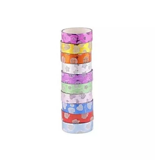 10 pcs Glitter Washi Tape - multicolour