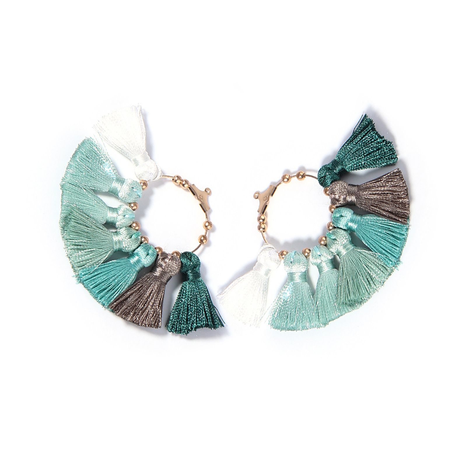 Tassel Earrings Round Ring Retro Bohemian Mrame Earrings