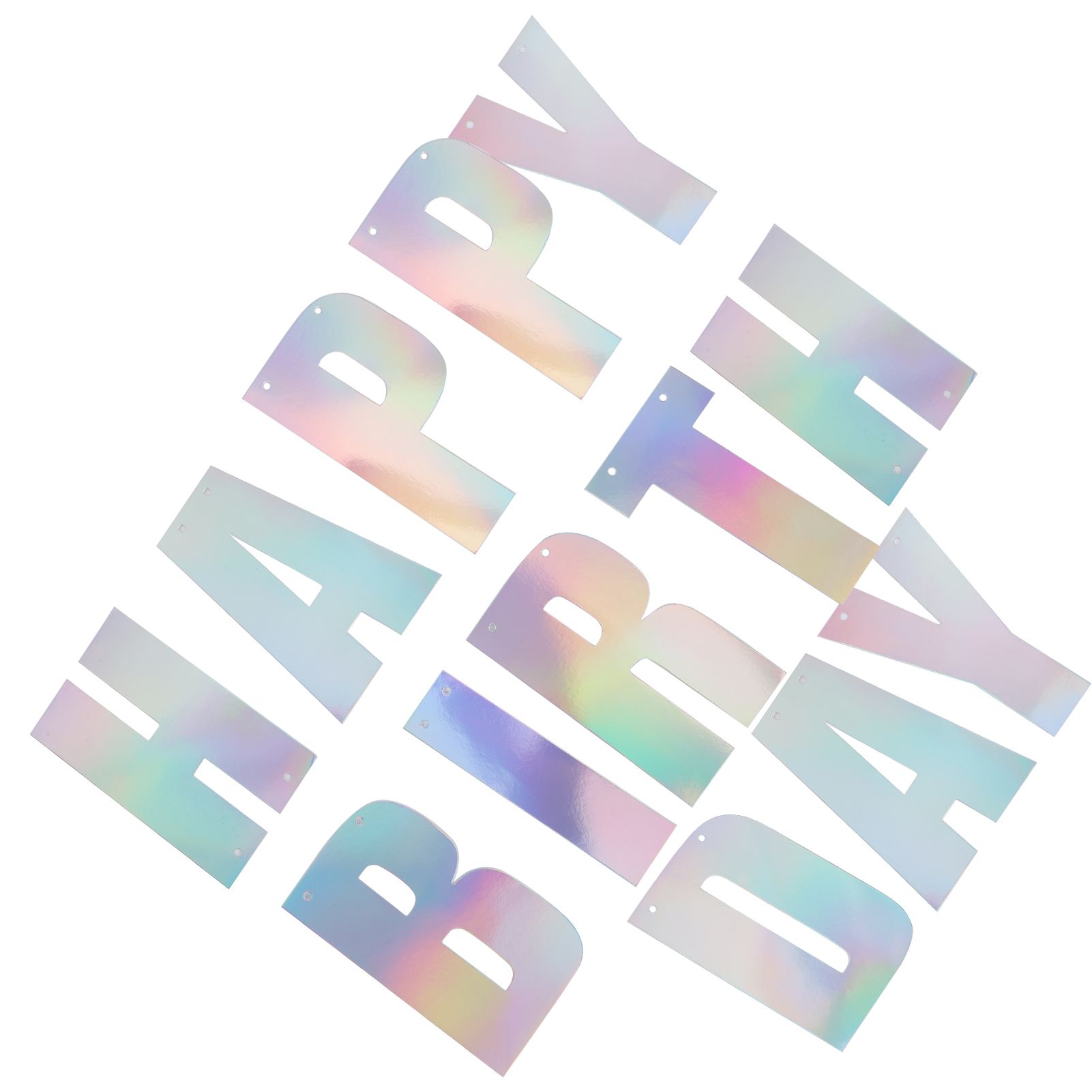 Himeng La Holographic Banner Happy Birthday Craft Hanging Bunting Garland Party Decorations Supplies