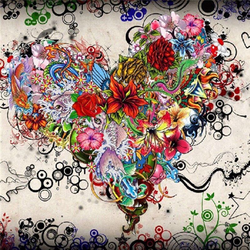 DIY Adult 5D Complete Diamond Painting Kit Complete Diamond Painting Pictures for Home Wall Decoration Art Shape of Love