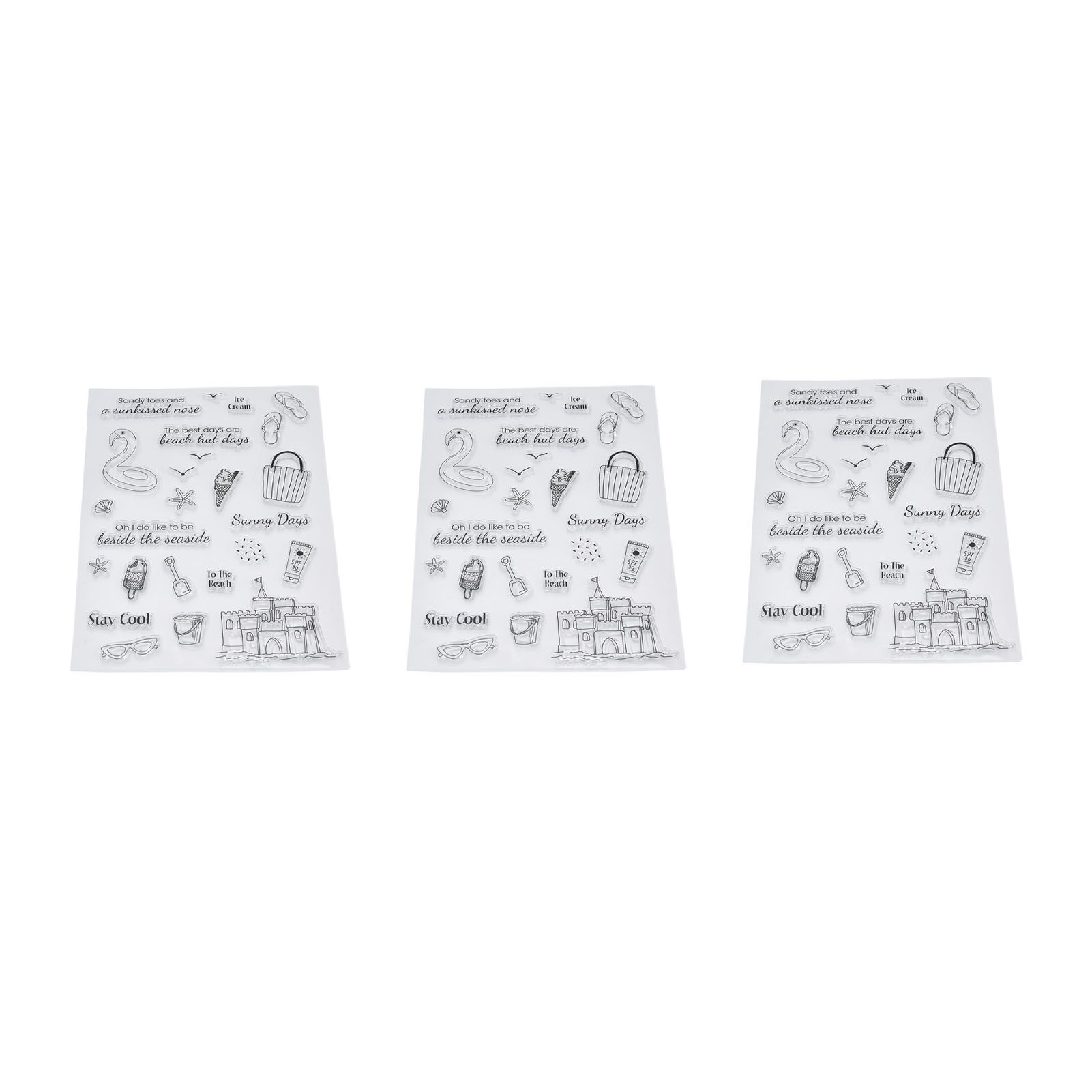 3pcs Clear Stamps Transparent Decorative Safe Reusable Card Making Tool