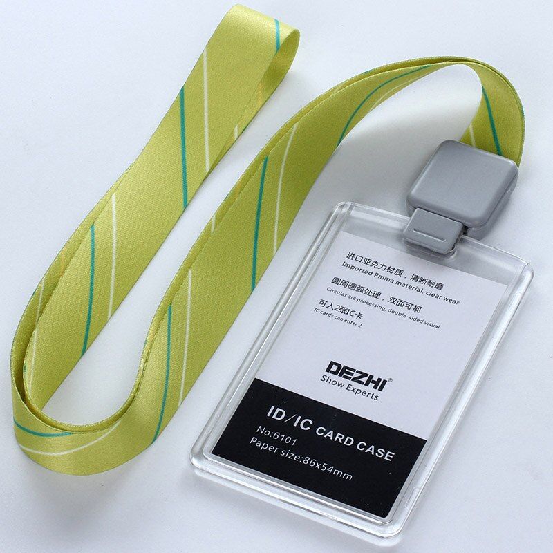 DEZHI-Brand New Retractable Custom Lanyard with Full Transparent Business ID IC Card Holder,Vertical Horizontal Available