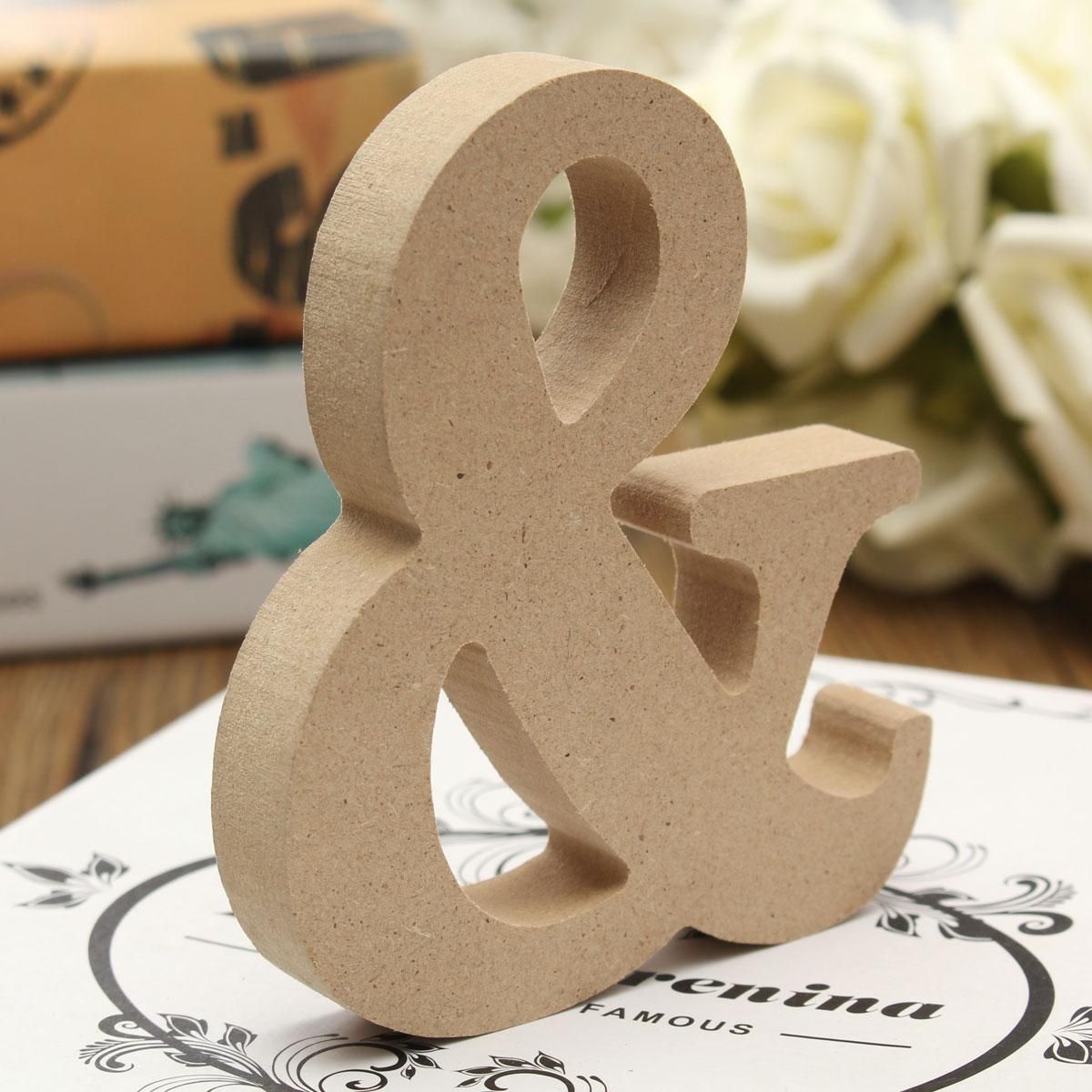 10x1.5cm THICK Wood Wooden 26 Letters Wedding Birthday Party Shop Alphabet Decor &