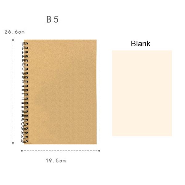 A5 B5 Spiral Notebook Journal Drawing Notebook Daily Weekly Planner Sketchbook Grid Blank Line Paper School Supplies Stationery