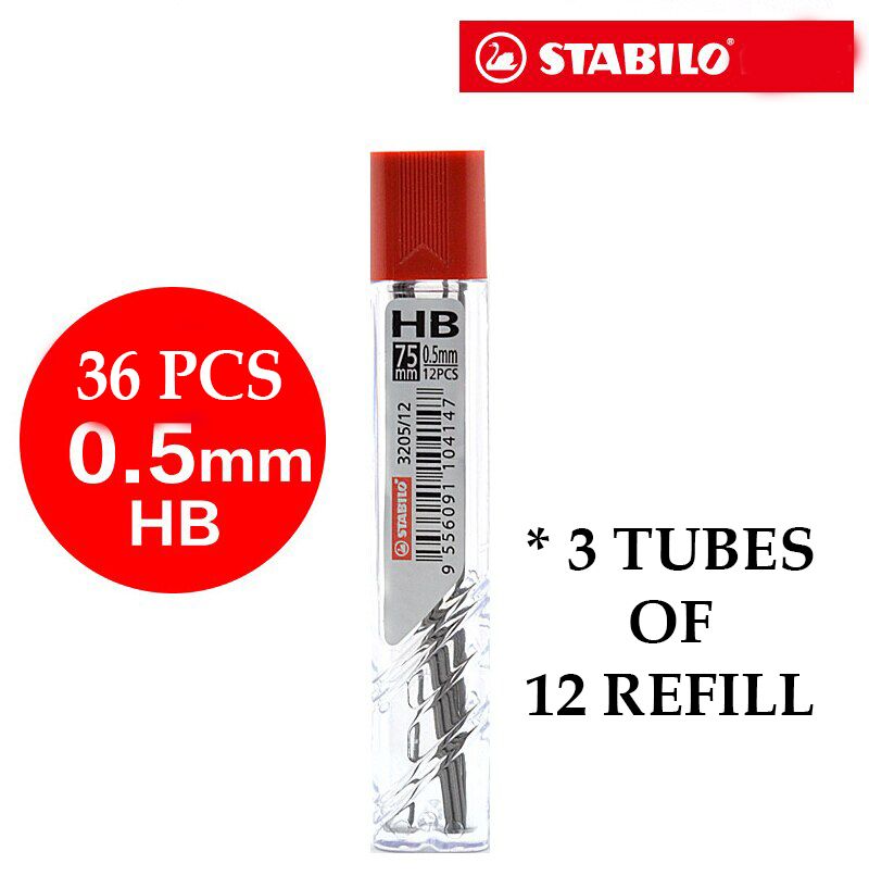 Stabilo - Hi-Polymer Mechanical Lead Pencil Refills - 0.5mm HB - 36 pcs