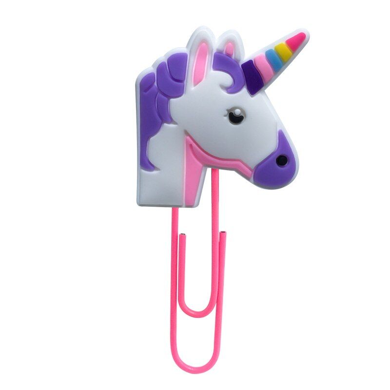1pcs Unicorns PVC Bookmark for Books Paper Clips Student Teacher Stationery Office Supply Page Holder Marker Children Gift