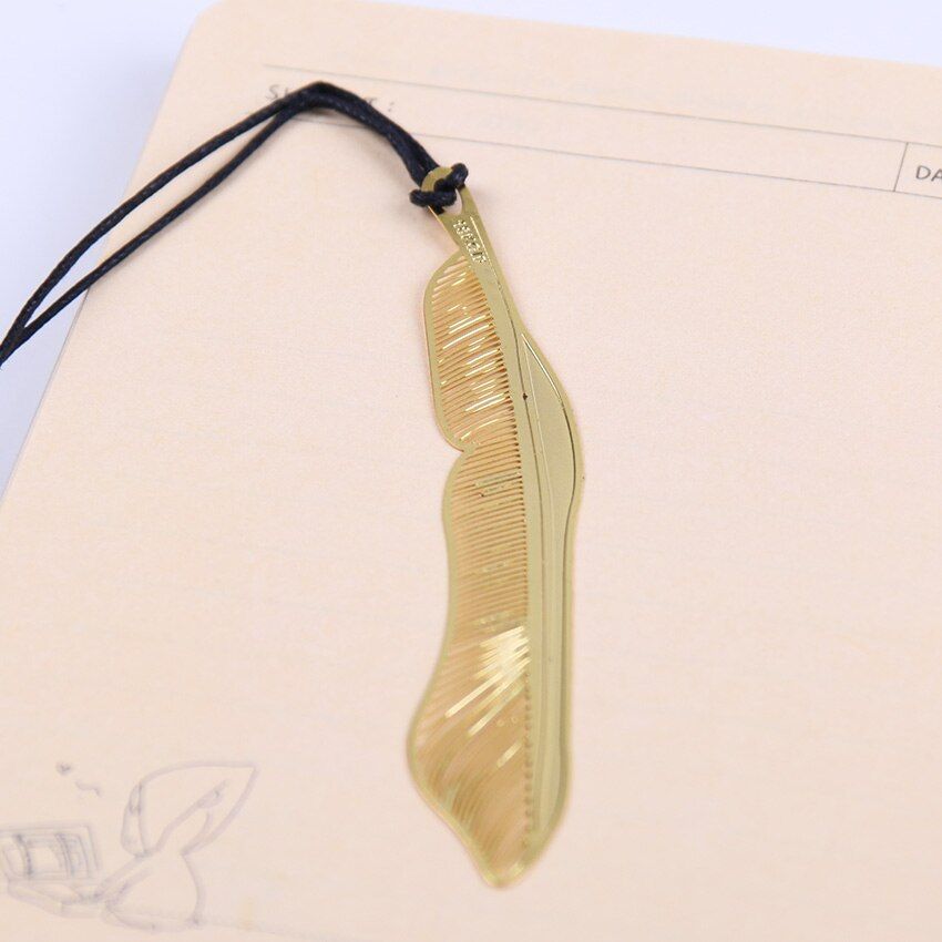 1 PC Office Supplies Korean Stationery Cute Kawaii Gold Metal Bookmark Vintage Key Feather Angel Bookmarks Paper Clip for Book