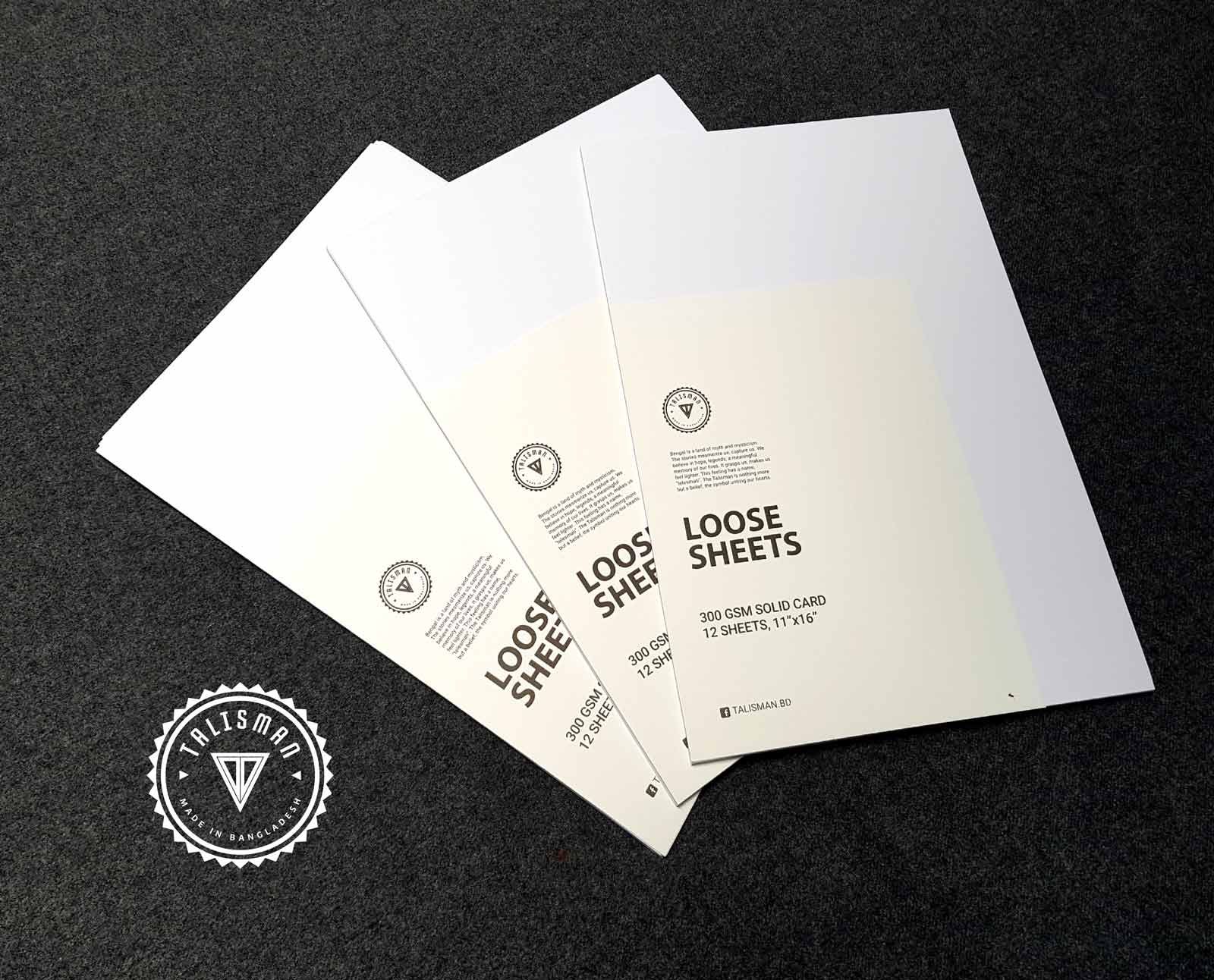 Large Size (11"X16") 300gsm White Paper Loose Sheets - (12 Sheets Packet) - 03 Pcs Set