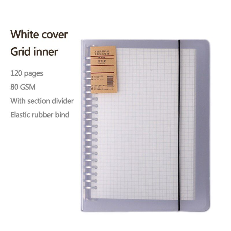 Loose Leaf Notepad Refillable 4 Inners optional A4/A5 sketchbook Agenda planner Bullet notebook journal School&Office supplies(null)