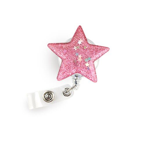 Shell shape Resin Pull Name id Card Badge Reel Holder for Nurse Student Silica Retractable Badge Holder Exhibition Chest Card