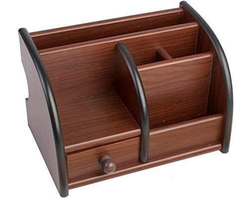 Ansari Crafts Brown Wooden Desk Organizer/Table Storage Organizer Box, For Office