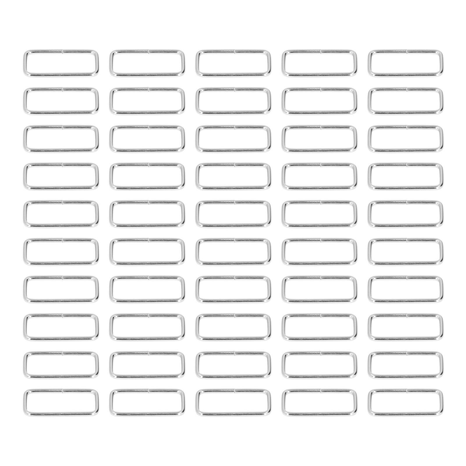 Chenmeng La 50pcs Metal Rings Durable Iron Rectangle Buckle for DIY Belt Handbag Hardware Clothes Decoration