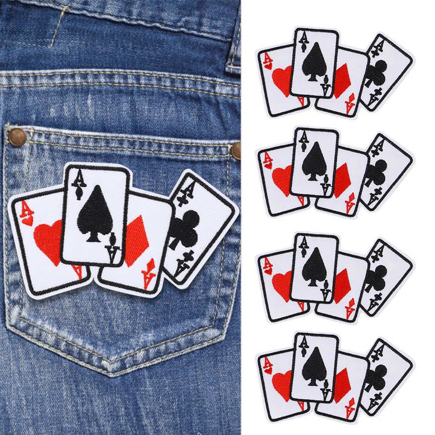 Patch 5pcs Ace Clothes Iron-On Applique DIY T-shirt Fabric Sticker