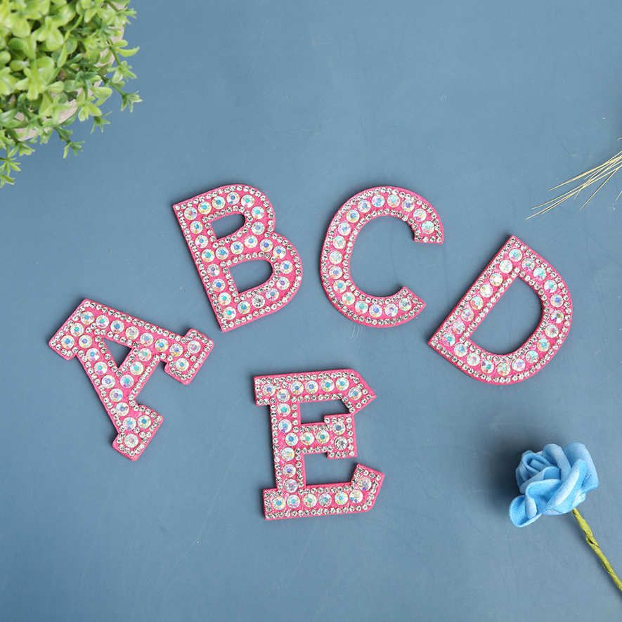 Letter Applique A-Z 26 English Letters Garment Patches Stickers Rhinestones Clothes Decoration