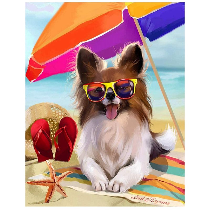 DIY Round Diamond Diamond Painting Exquisite Diamond Painting Set Pet Dog Pattern Diamond Painting