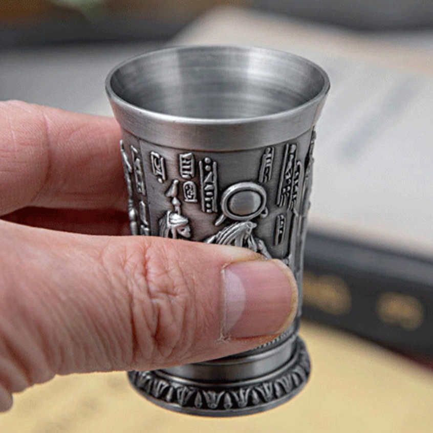 Shot Glass Vintage Metal Hand-Embossed Mini Cup Gift Decoration Ornaments