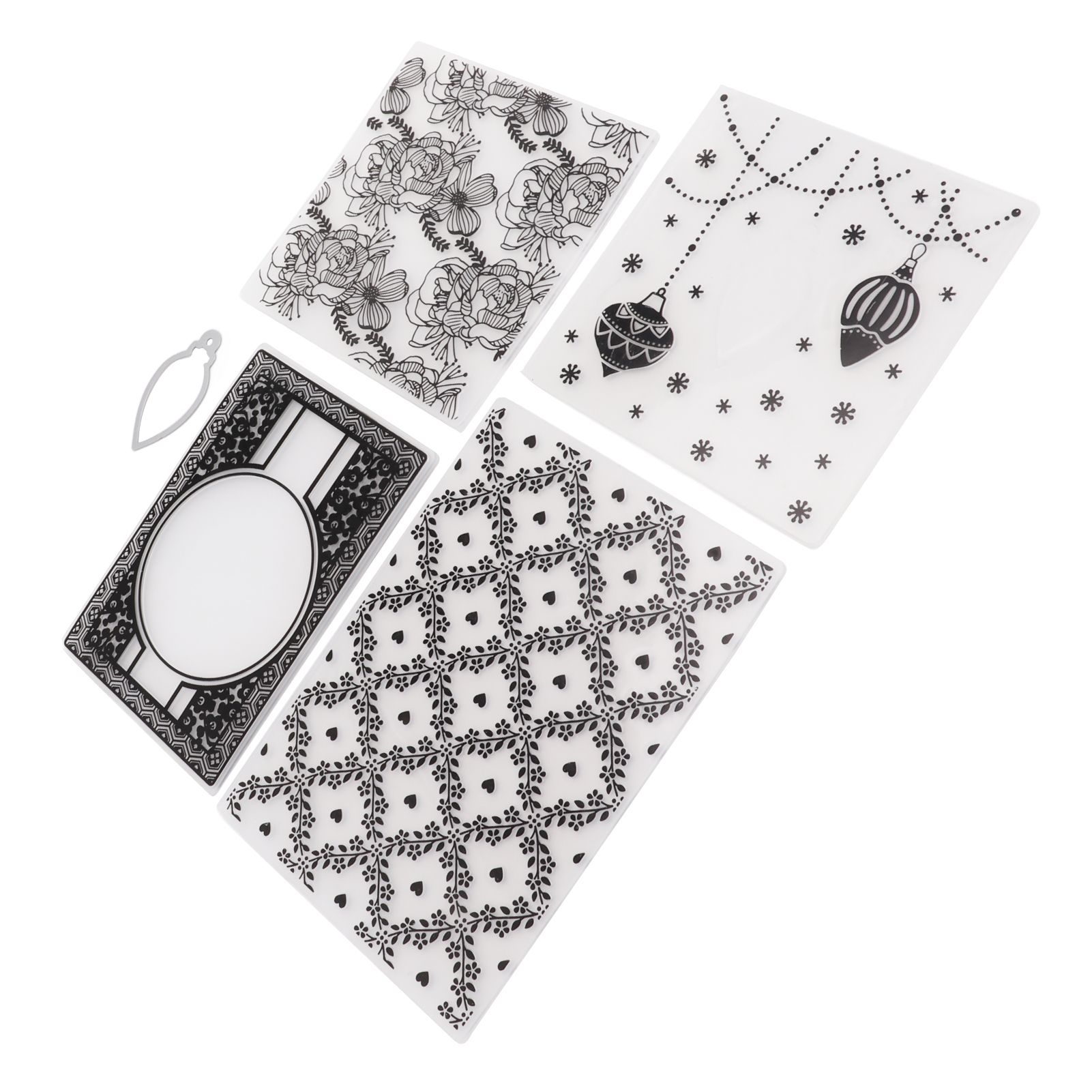 4 X Embossing Folders Decorative Templates For Scrapbooks Cards Making DIY Craft