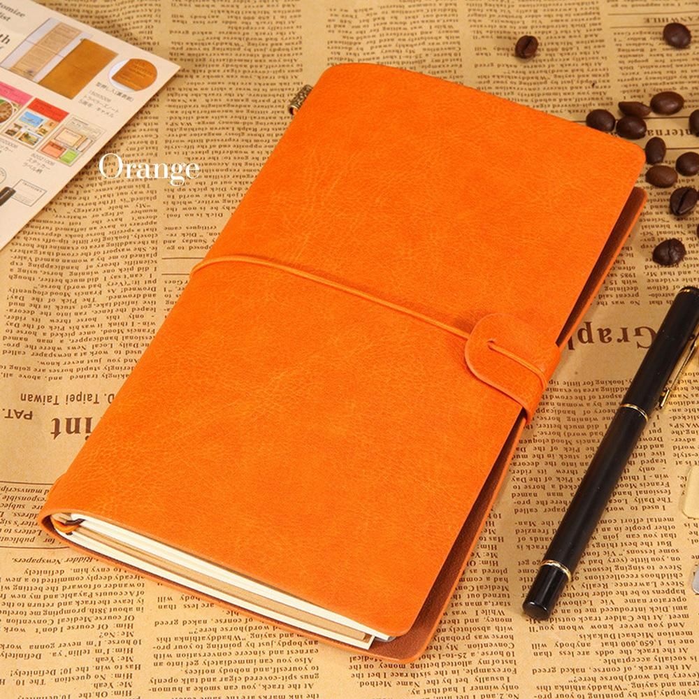 PU Leather Diary Travel Journal Notebook Strap Buckle Stationery Thickening Notepad