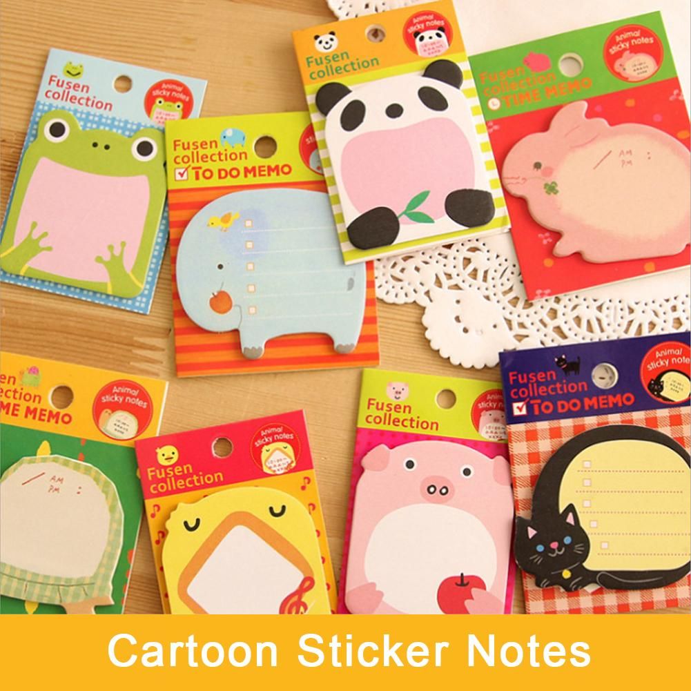 Cute Memo Pads Cartoon Animal Sticky Notes Creative Notepad Office Supplies School Stationery Supplies