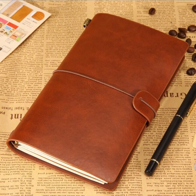 A5 A6 Vintage Journey Sketchbook Notebook Leather Blank Papers Notebook Spiral Dairy Memo Sketch Book Birthday Gift(null)