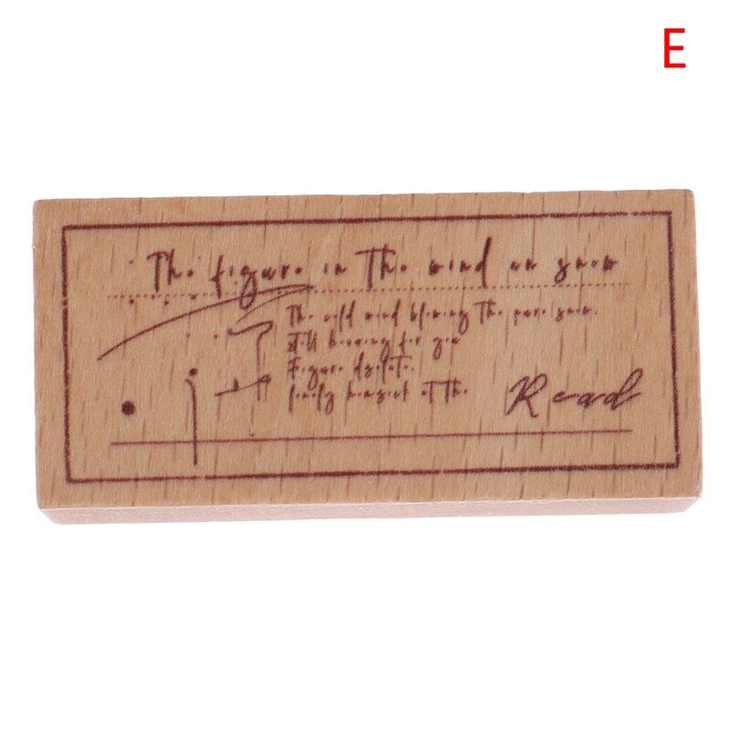 Vintage English Poetry Series Decoration Rabbit Stamp Wooden Rubber Stamps DIY Craft Standard Stamp