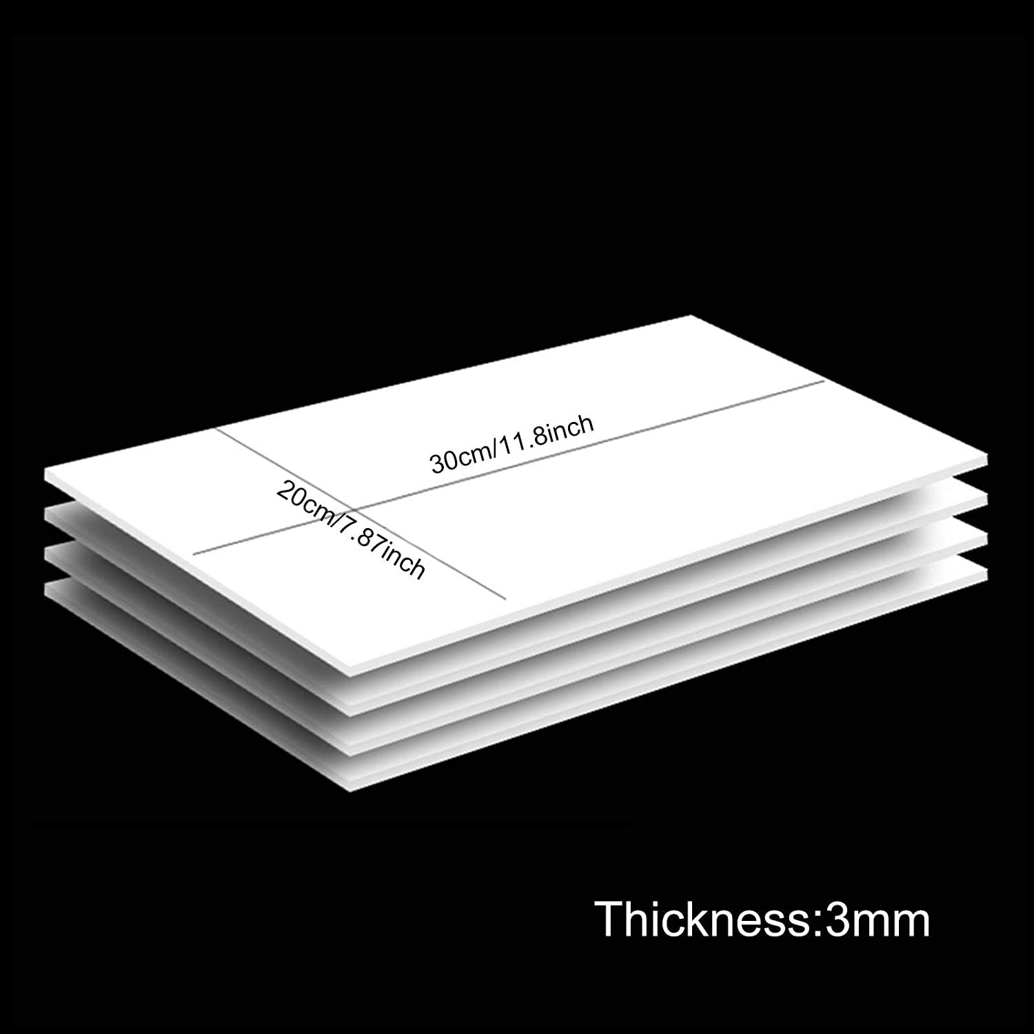 PVC board 3mm White Foam Boards 11.8x7.8" Rectangle Foam PVC Sheet Poster Board Mount Board for Mounting, Crafts, Modelling, Art, Display, School Projects