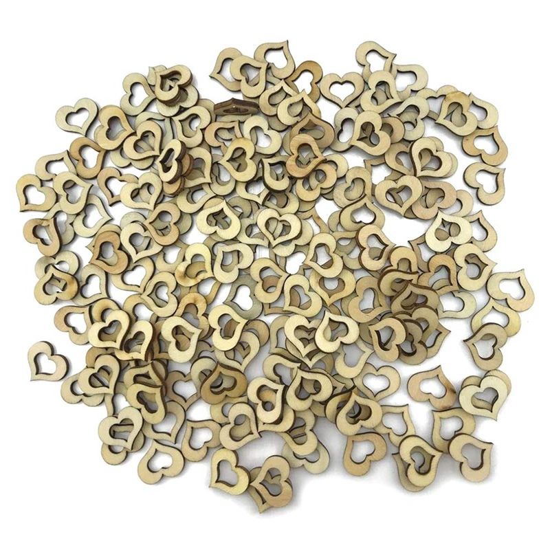200Pcs Wooden Hollow Love Heart Rustic Wedding Table Scatter Decoration Crafts Wedding Decorations,Table Decorations