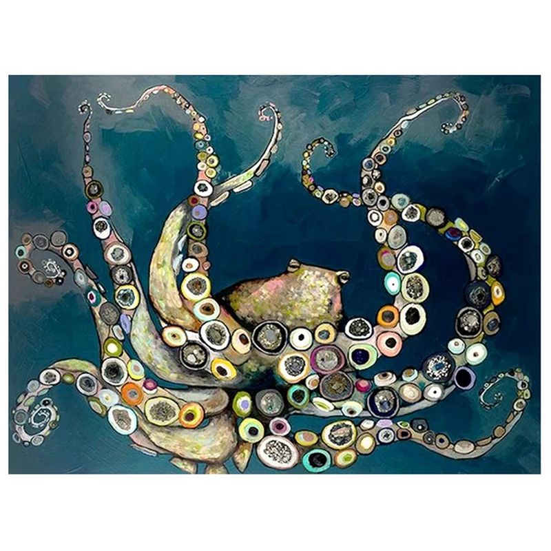 Diy Round Diamond Diamond Painting Exquisite Diamond Painting Set Octopus Pattern Diamond Painting
