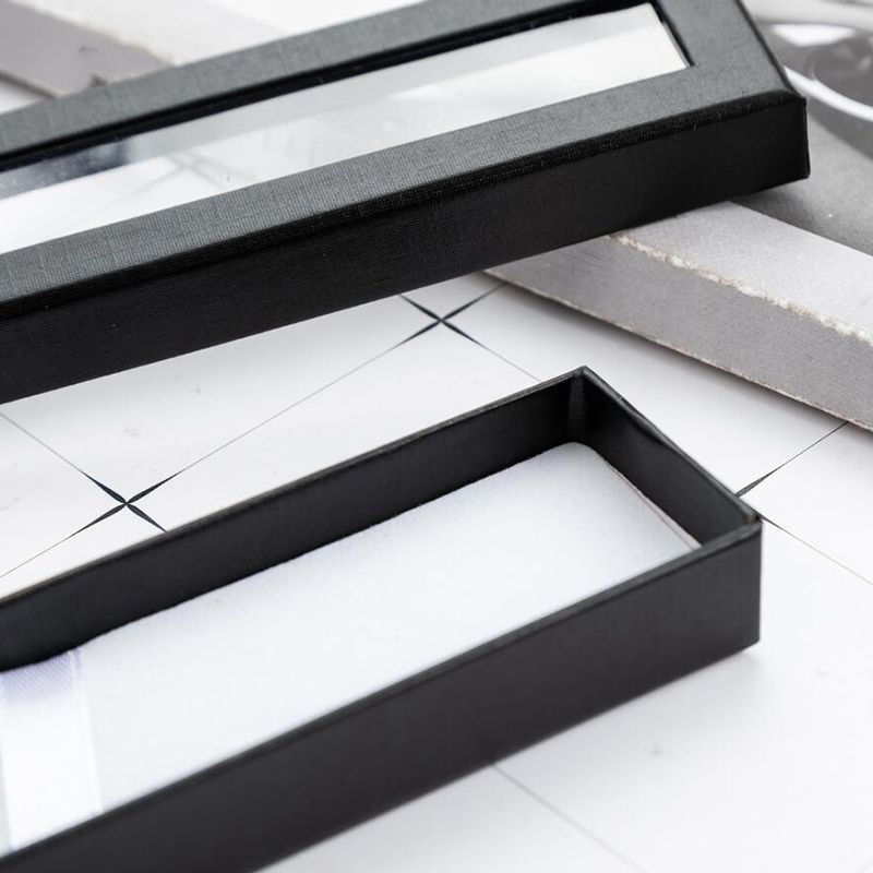 30Pcs/Set Pen Box Transparent Window Pen Box Paper Packaging Metal