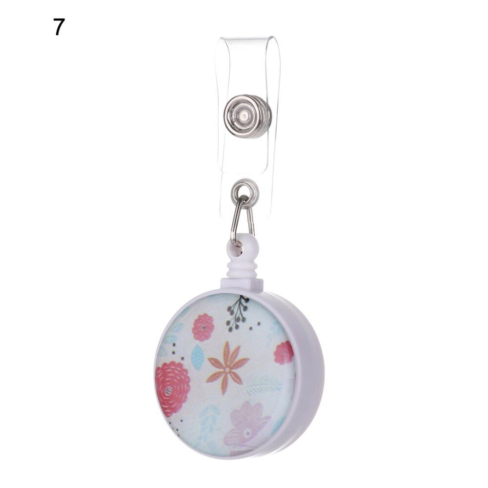 IC Identification Card Plate Holder Badge Holde Retractable Nurse Badge Reel Clip Fashion Starry Sky Marble Pattern Badge clip