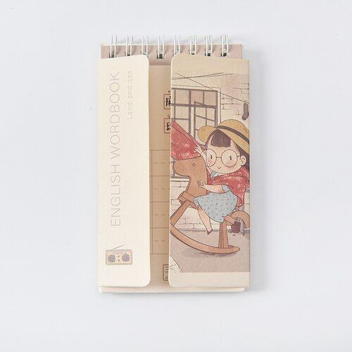 2020  Arrive Cute Notebook Cartoon White Cowhide Portable Coil  Memo Pad Planner Notepad Time Organizer Student School Supply