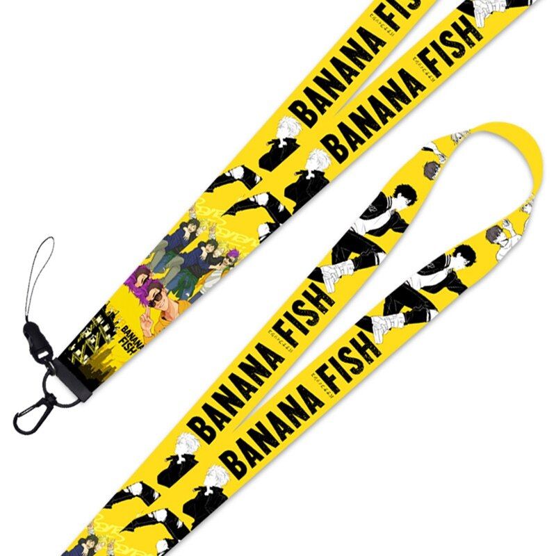 Japanese Anime BANANA FISH Lanyard Key Chain ID Tag Work Name Card Lanyard Peripheral Detachable Lanyard Cassette Hanging Rope