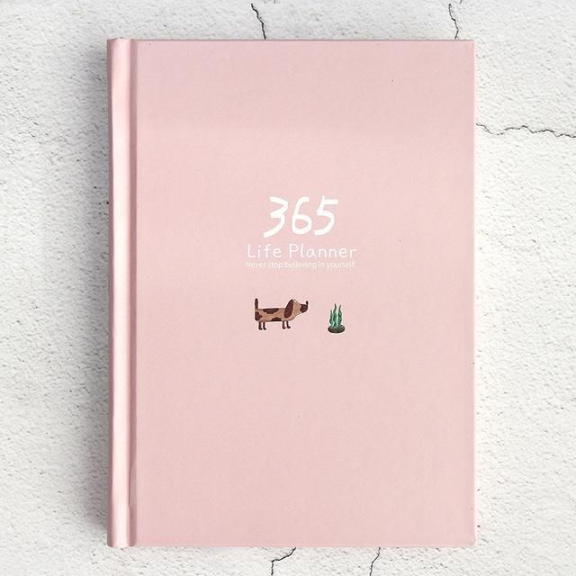 1 pc 365 Planner Notebook Yearly Agenda Inner Page illustration Daily Plan Bullet Journal Record Life Stationery Gifts papeleria(null)